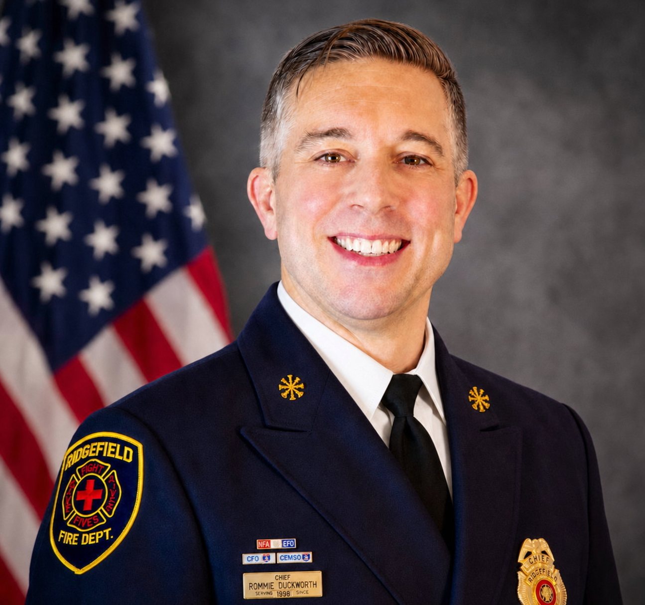 Official portrait of Fire Chief Rommie L. Duckworth.