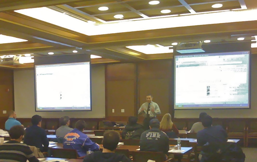 Rom Duckworth teaching a classroom session.