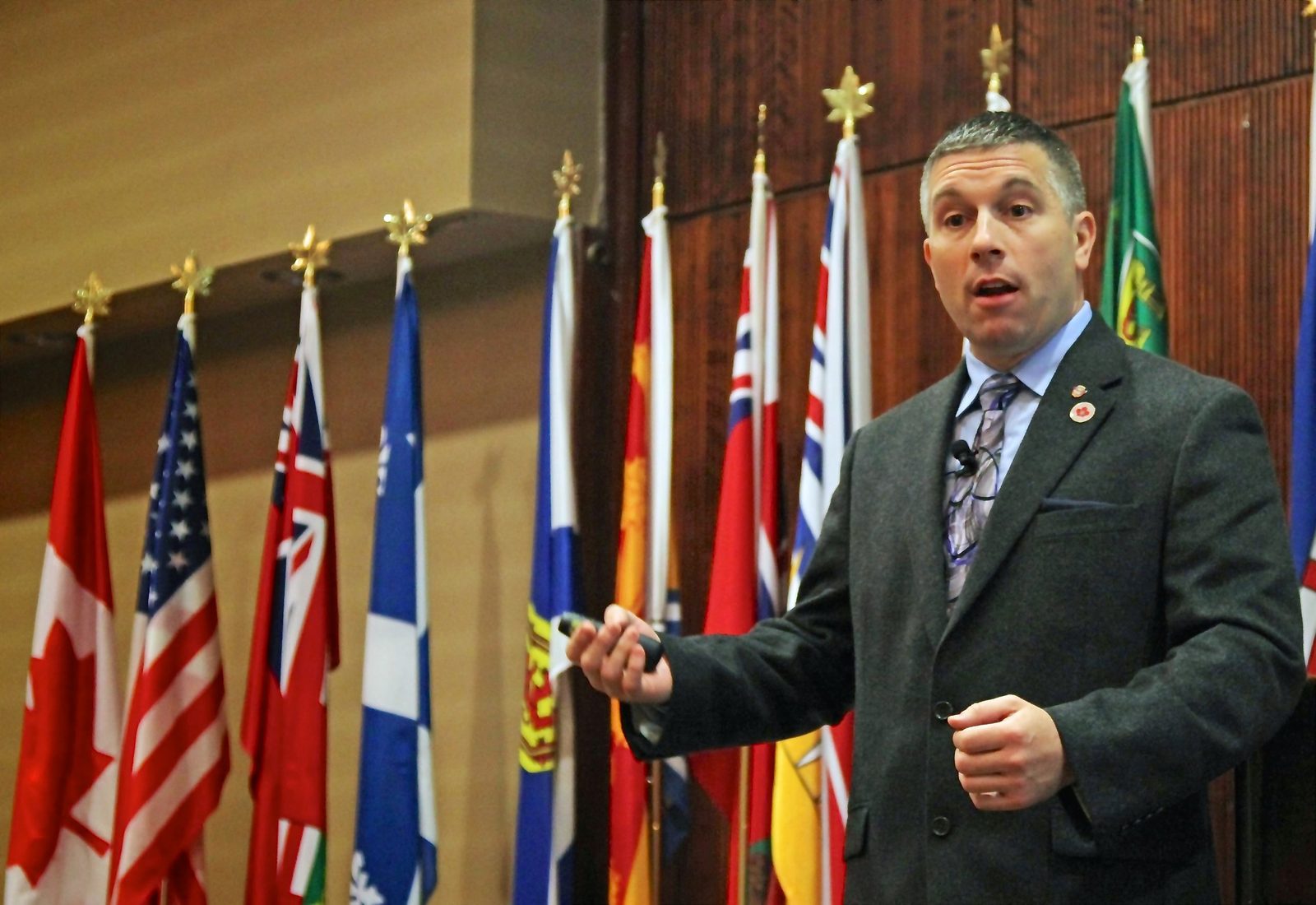 Rom Duckworth presenting at an international conference.