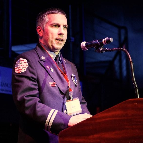 Rom Duckworth speaking at the Sepsis Alliance Sepsis Heroes gala.