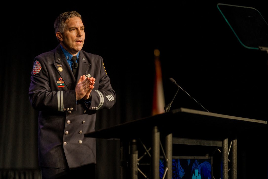 Rom Duckworth on stage at EMS Today 2020.